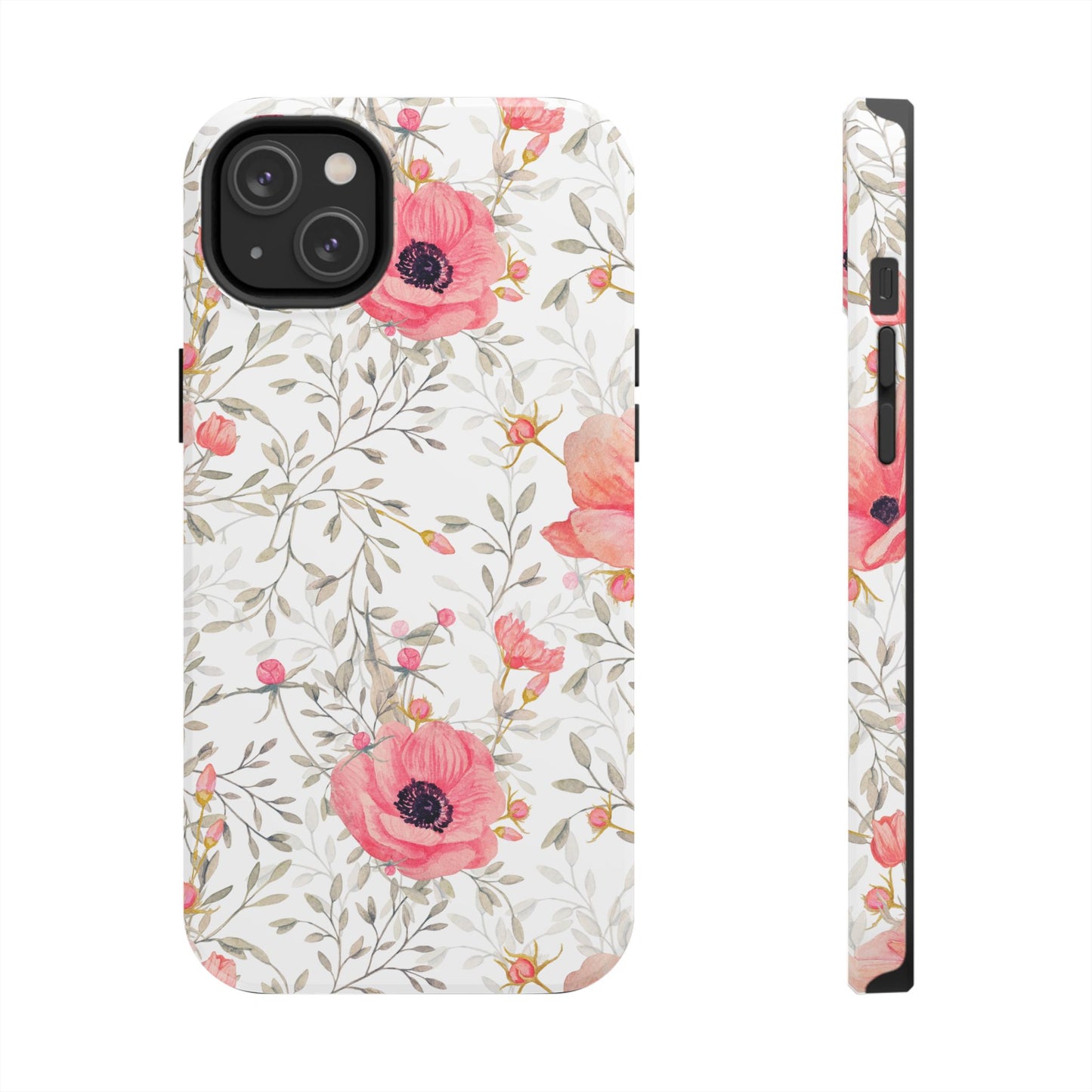 Pink Floral Watercolor iPhone Case – Feminine Poppy Blossom Design