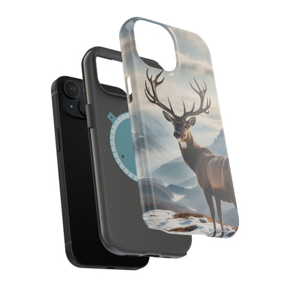 Alpine Majesty: Stag in Snow – MagSafe iPhone Case