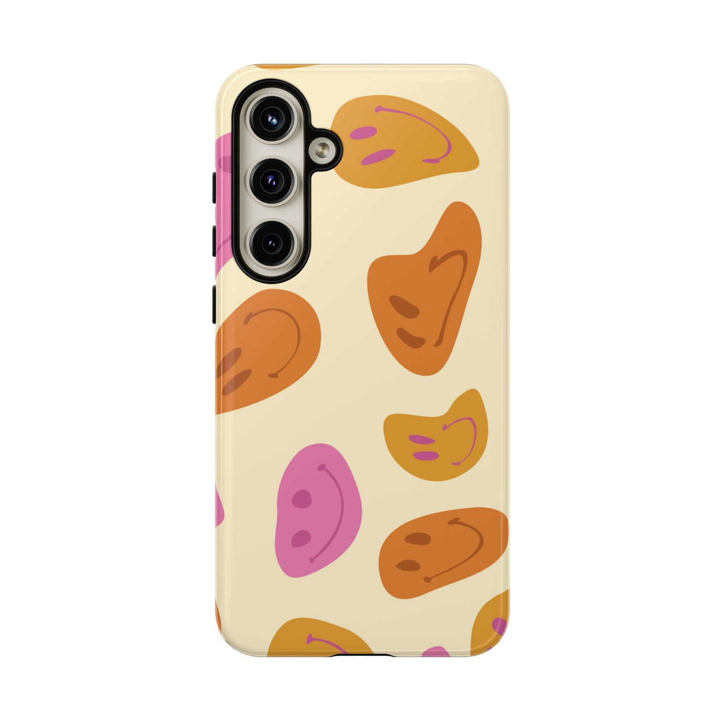 Retro Smiley Faces Samsung Galaxy Case – Shockproof, Matte Finish, Dual-Layer Protection