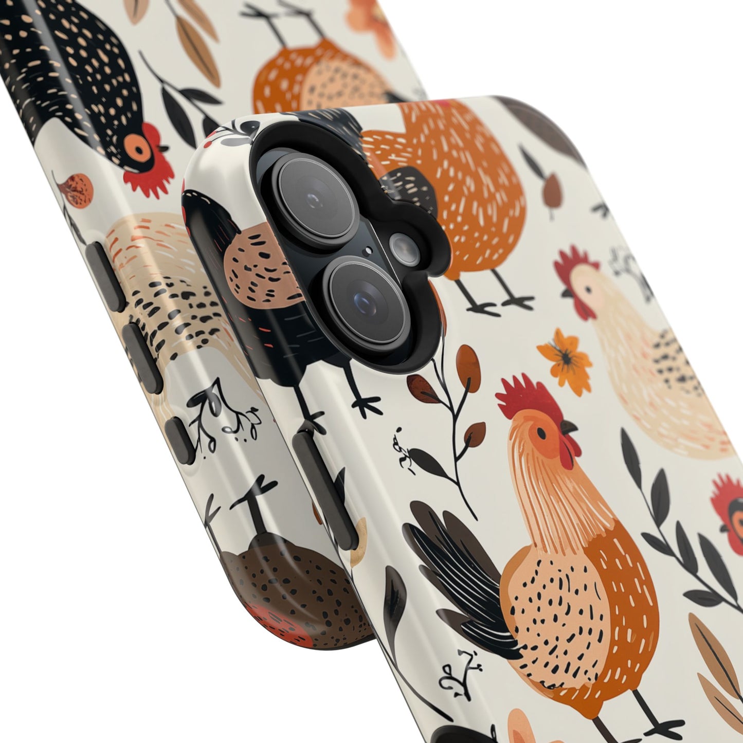 MagSafe iPhone Case: Cluckin' Vintage – Chickens & Leaves