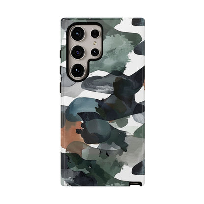 Moody Abstract Watercolor Samsung Galaxy Case – Dark Green and Brown Artistic Design