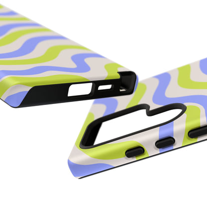 Neon Wave Samsung Galaxy Case – Bold Dual-Layer Protection with 70s-Inspired Vibe