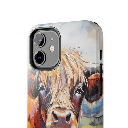 Cute Western Phone Case | Highland Cow | Robust Rocky Mountain-Inspired | Expressionism | Fresco