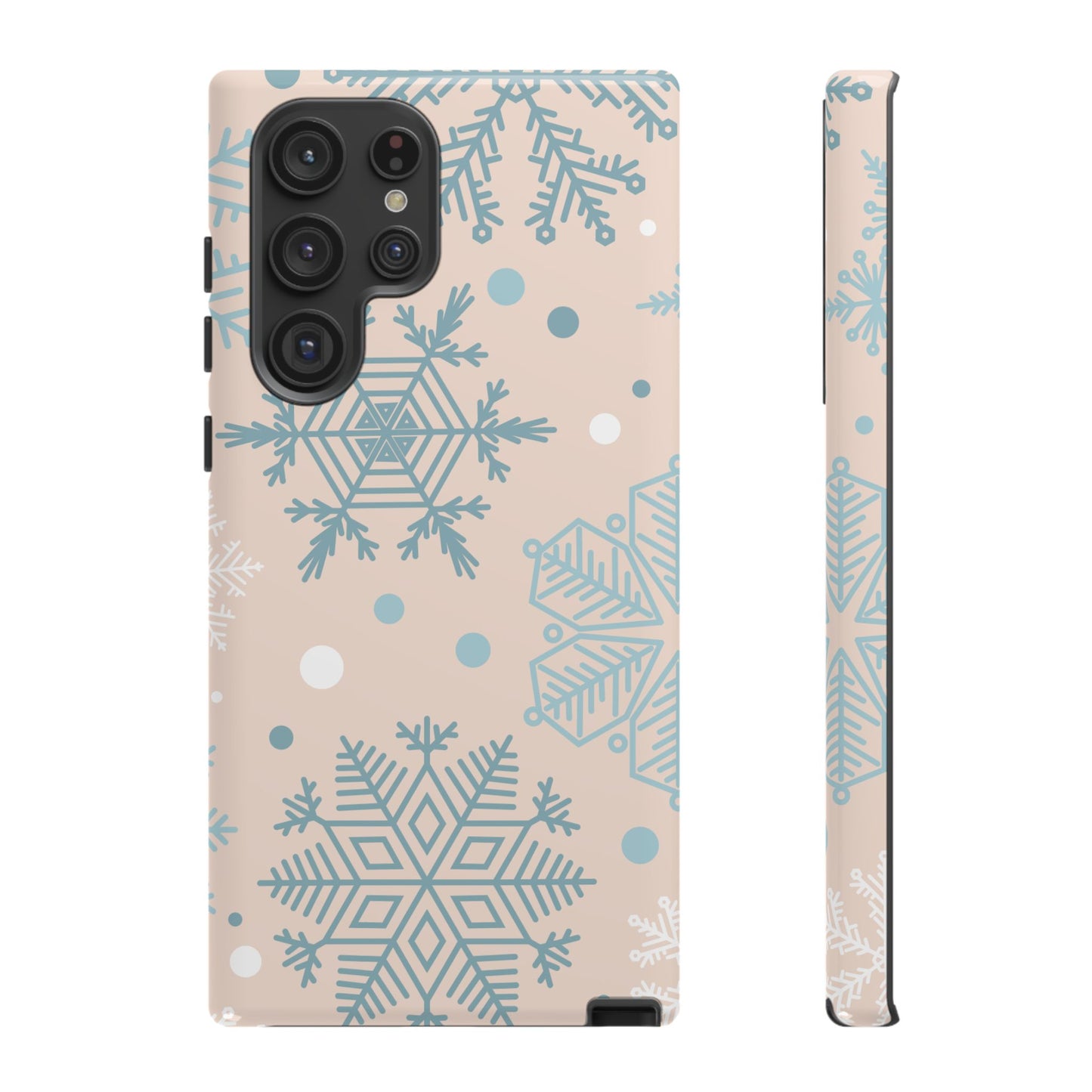 Winter Snowflakes Samsung Galaxy Case – Shockproof, Smooth Matte Finish, Dual-Layer Protection