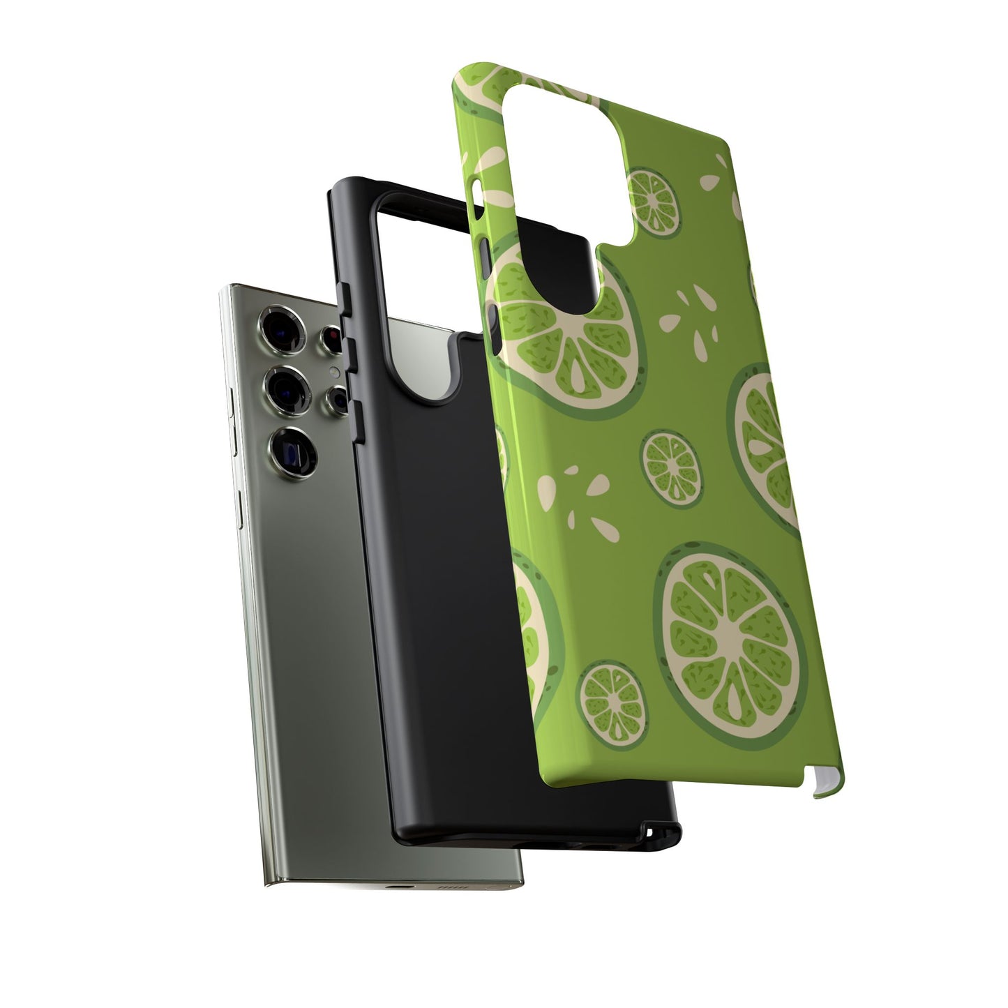 Zesty Lime Splash Tough Samsung Galaxy Case – Fresh Citrus Design, Dual-Layer Protection