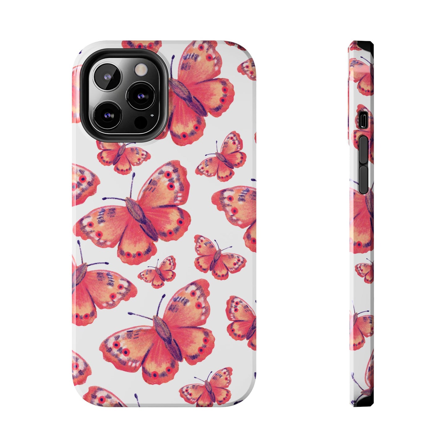 Coral Butterfly iPhone Case – Slim, Protective Design with Bold Watercolor Print