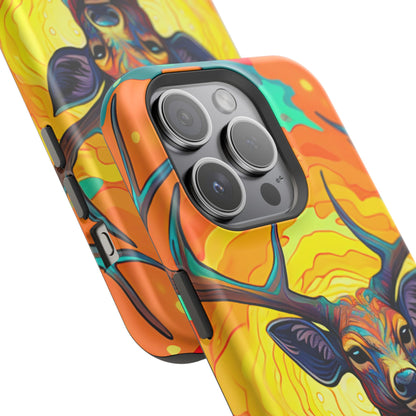 Vibrant Stag in Bloom – MagSafe iPhone Case