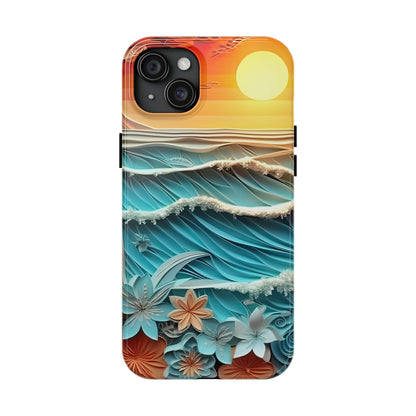 Tropical Sunset Paper Art Ocean – iPhone Series Case