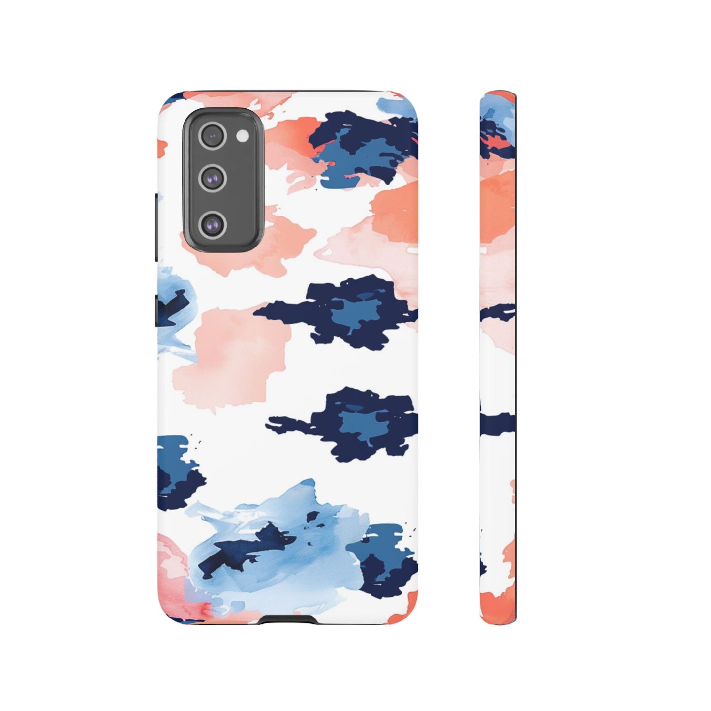 Abstract Coral & Navy Watercolor Design – Samsung Galaxy Case