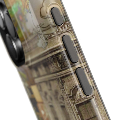 Whimsical Road Trip Collage MagSafe iPhone Case – Dual-Layer Protection with Vintage Art and Adventure Design