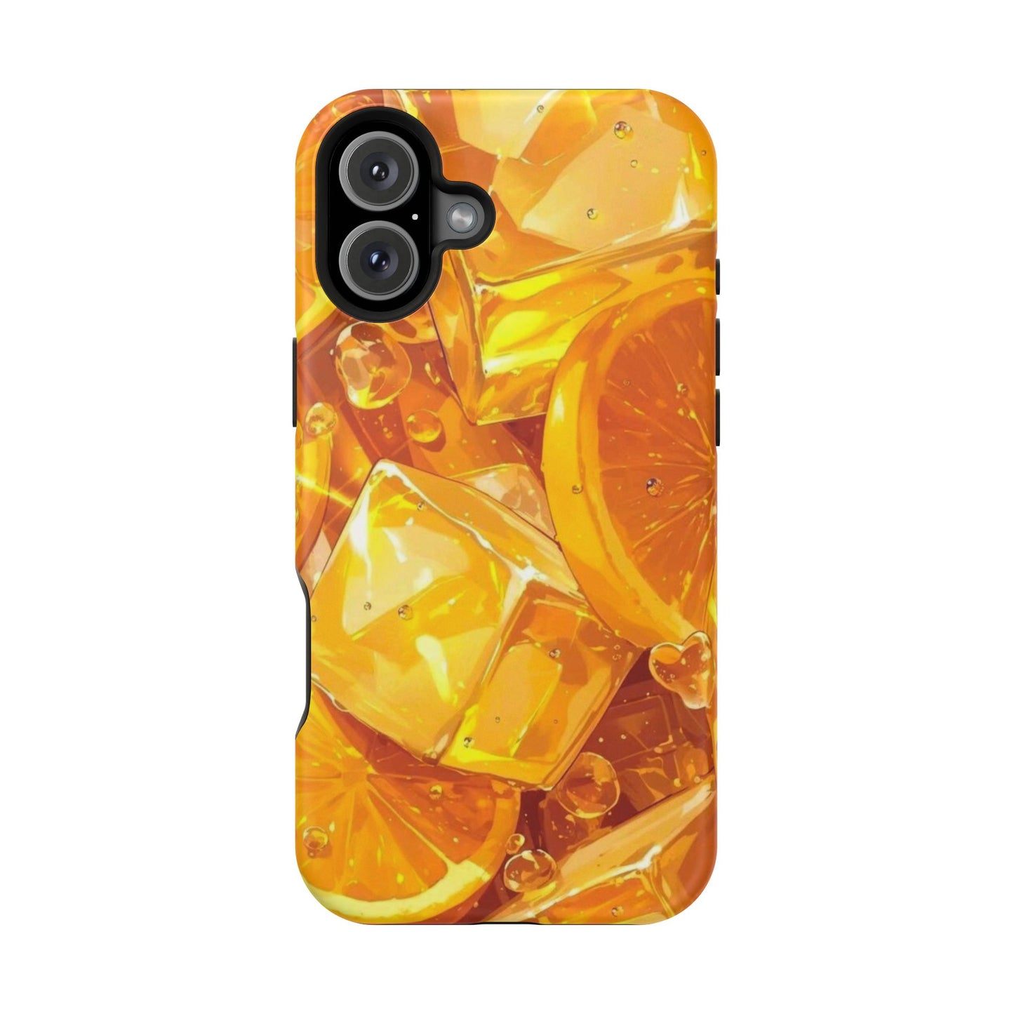 Citrus Splash MagSafe iPhone Case – Bright Orange Slices & Ice, Dual-Layer Protection