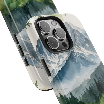 Watercolor Alpine Mountainscape - iPhone Case