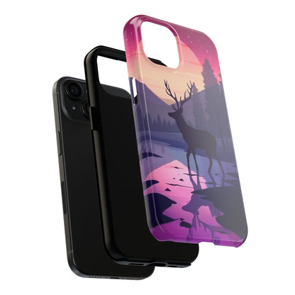 Twilight Elegance: Stag Reflection – iPhone Case