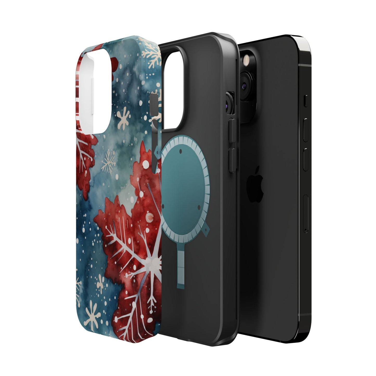 Crimson Snowflake Charm – MagSafe iPhone Case