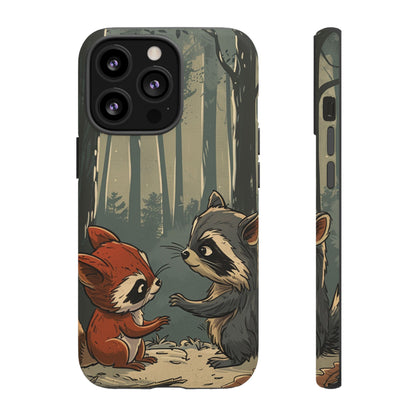 Whimsical Woodland Raccoons Phone Case