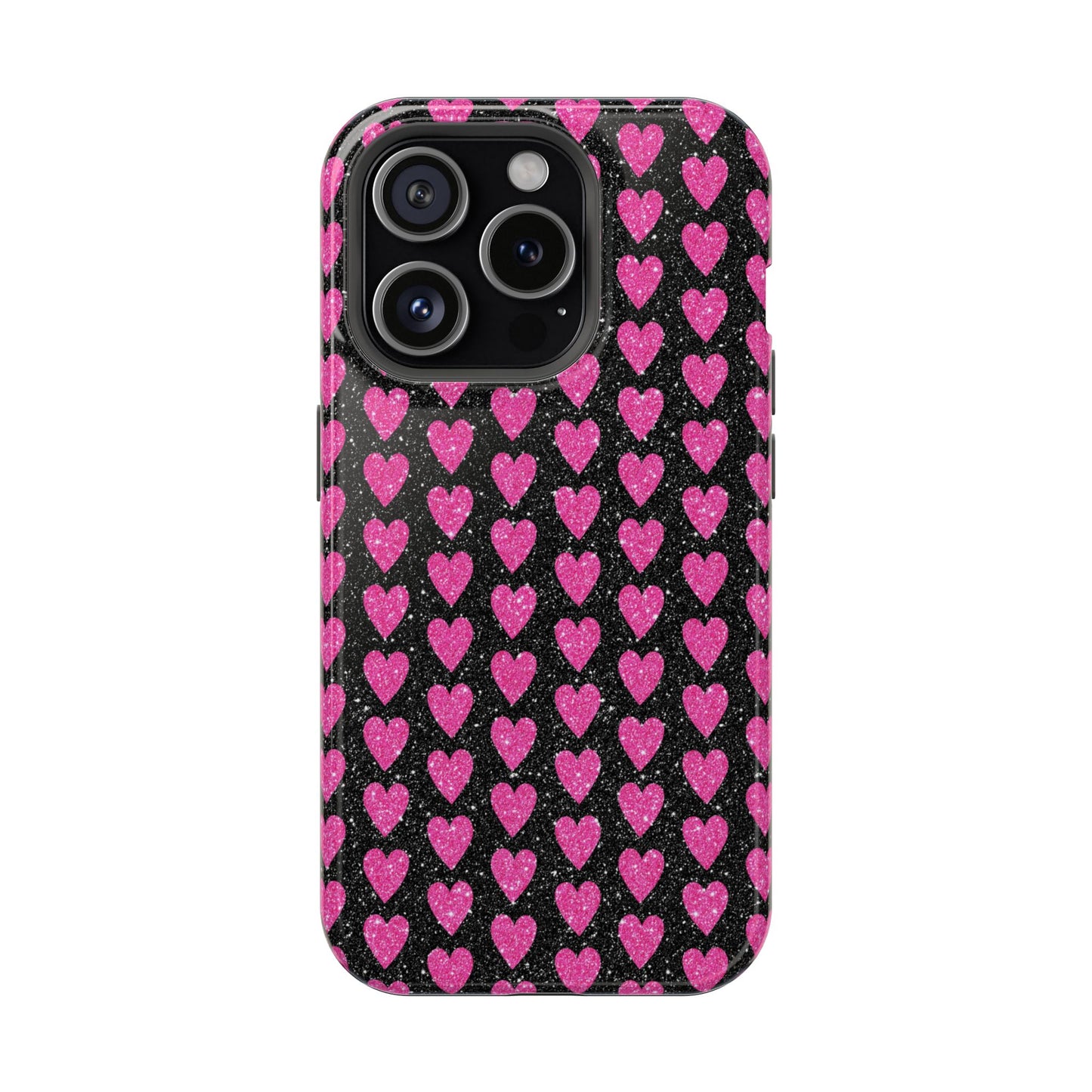 Glitter Pink Hearts MagSafe Case