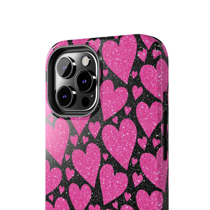 Glitter Hearts iPhone Case