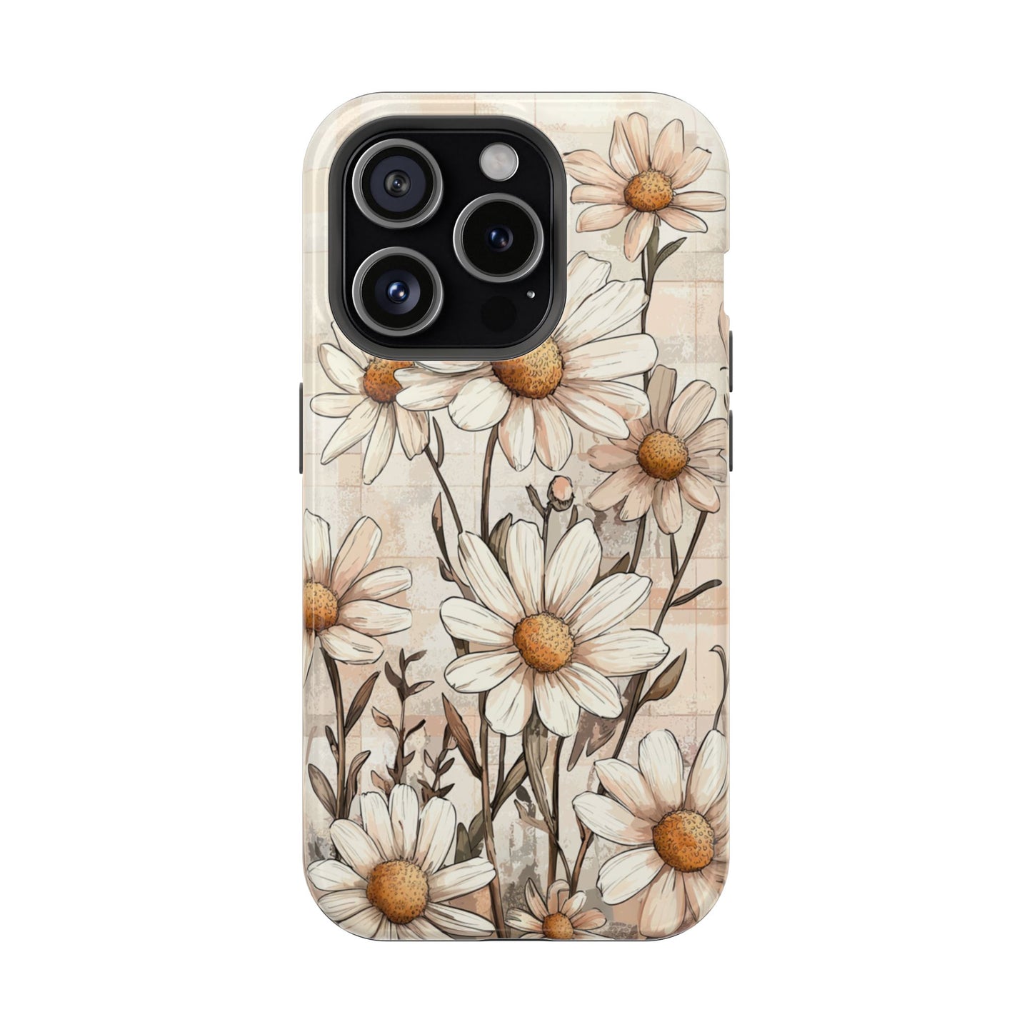 Pastel Daisy MagSafe iPhone Case - Elegant Floral Protective Cover