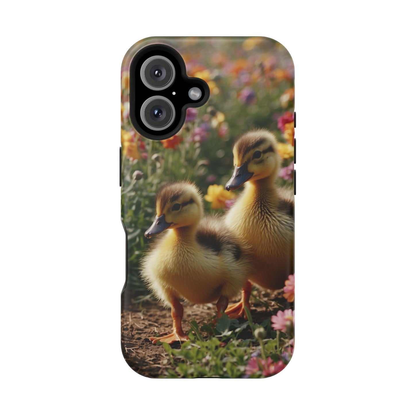 Charming Ducklings in Floral Garden - MagSafe iPhone Case