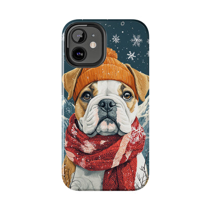 Cozy French Bulldog iPhone Case – Rustic Fireplace Protective Cover