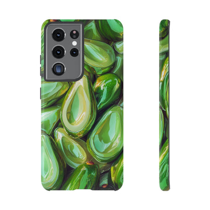 Glossy Avocado Samsung Galaxy  Case – Sleek Green 3D Fruit Design, Durable and Stylish