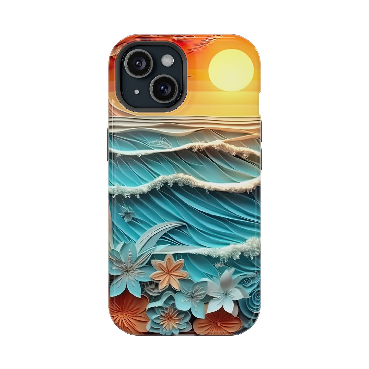 Tropical Sunset Paper Art Ocean – iPhone Series Case