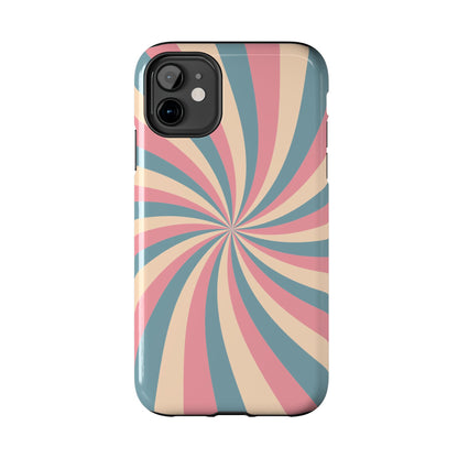 Vintage Pastel Swirl iPhone Case – Dual-Layer Protection with 70s-Inspired Design