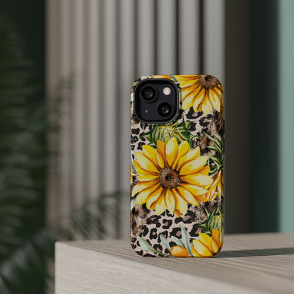 Leopard Sunflower Chic - MagSafe  iPhone Series Case