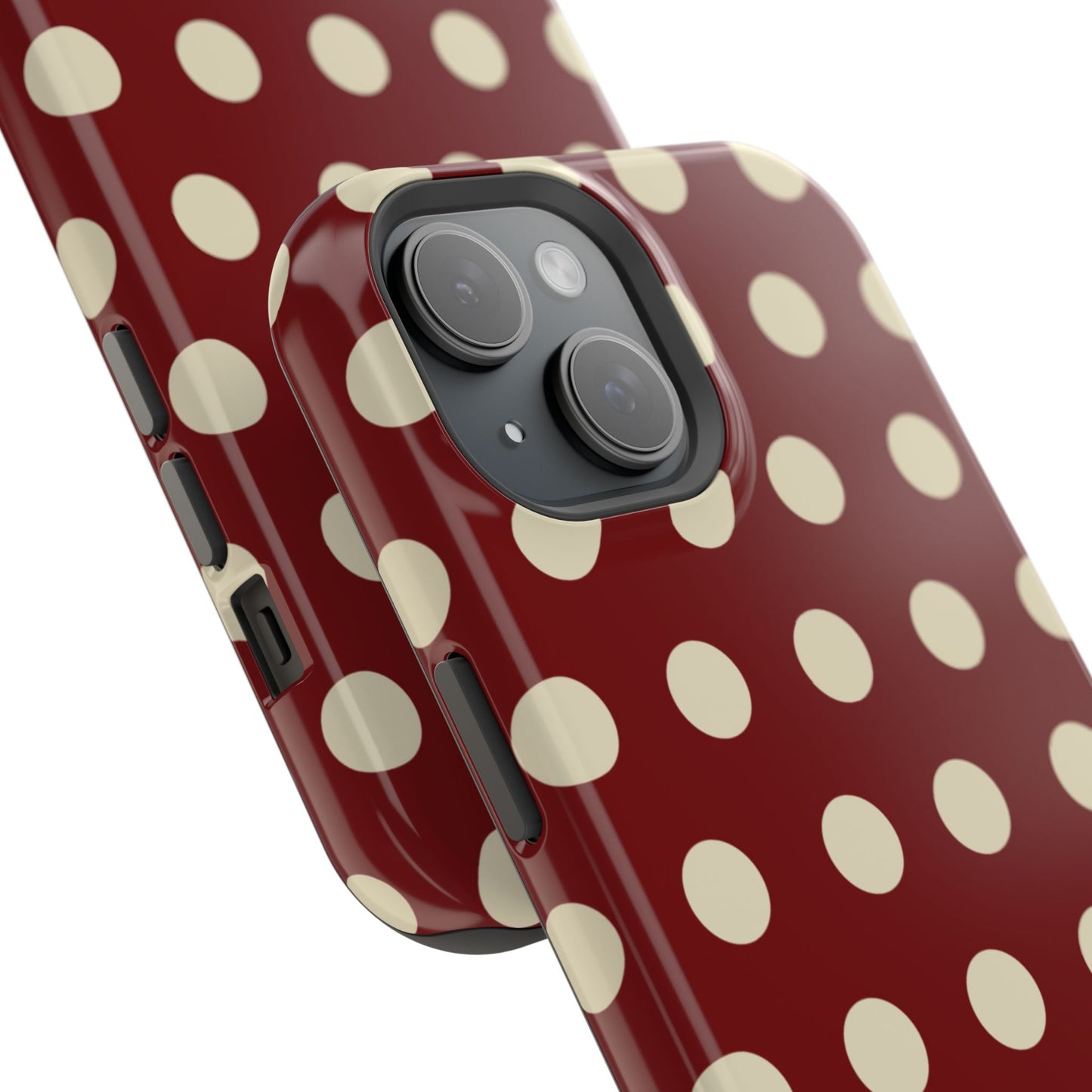 Classic Red & Cream Polka Dots - MagSafe iPhone Case