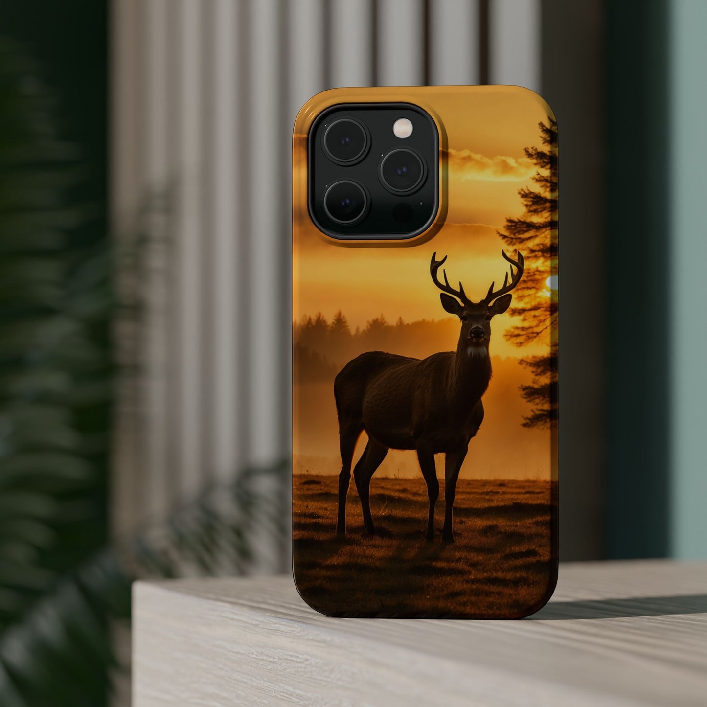 Sunset Majesty: Regal Stag – MagSafe iPhone Case