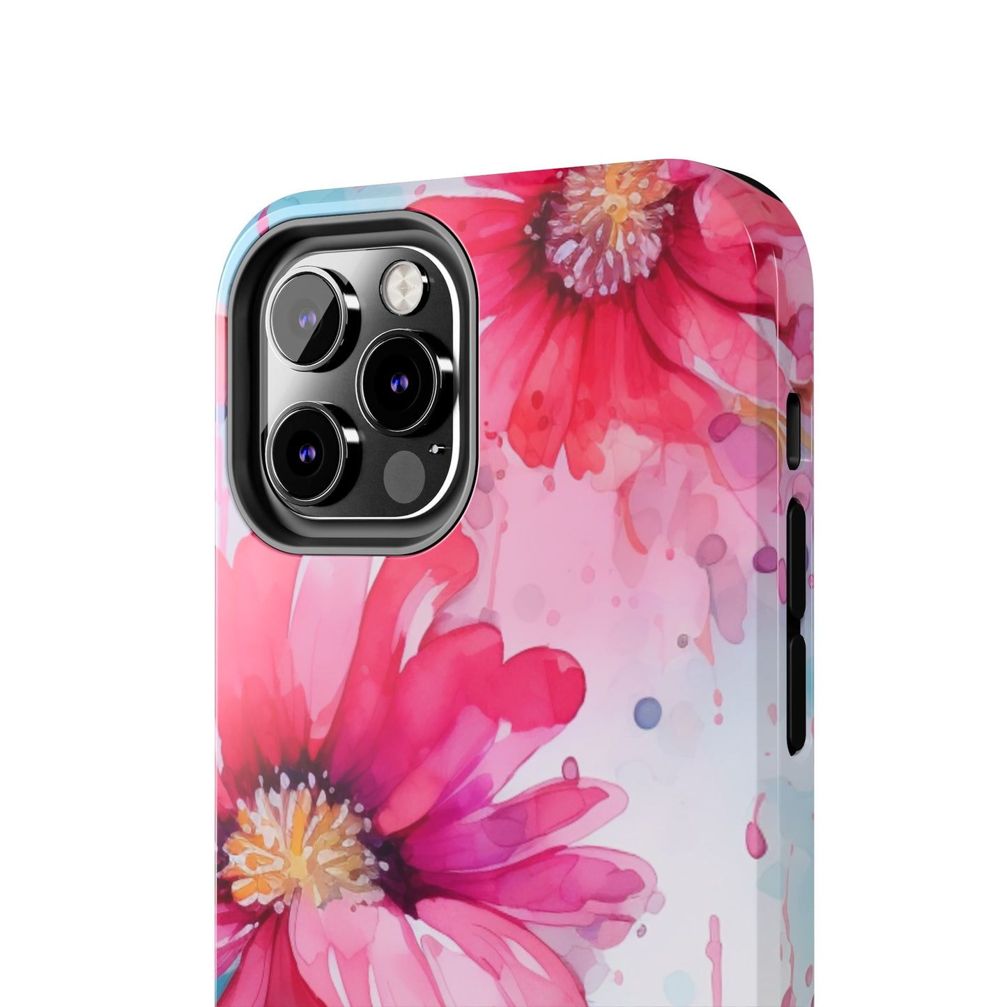 Vibrant Watercolor Red & Pink Floral - iPhone Case