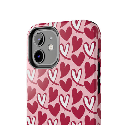 Hand-Drawn Hearts iPhone Case