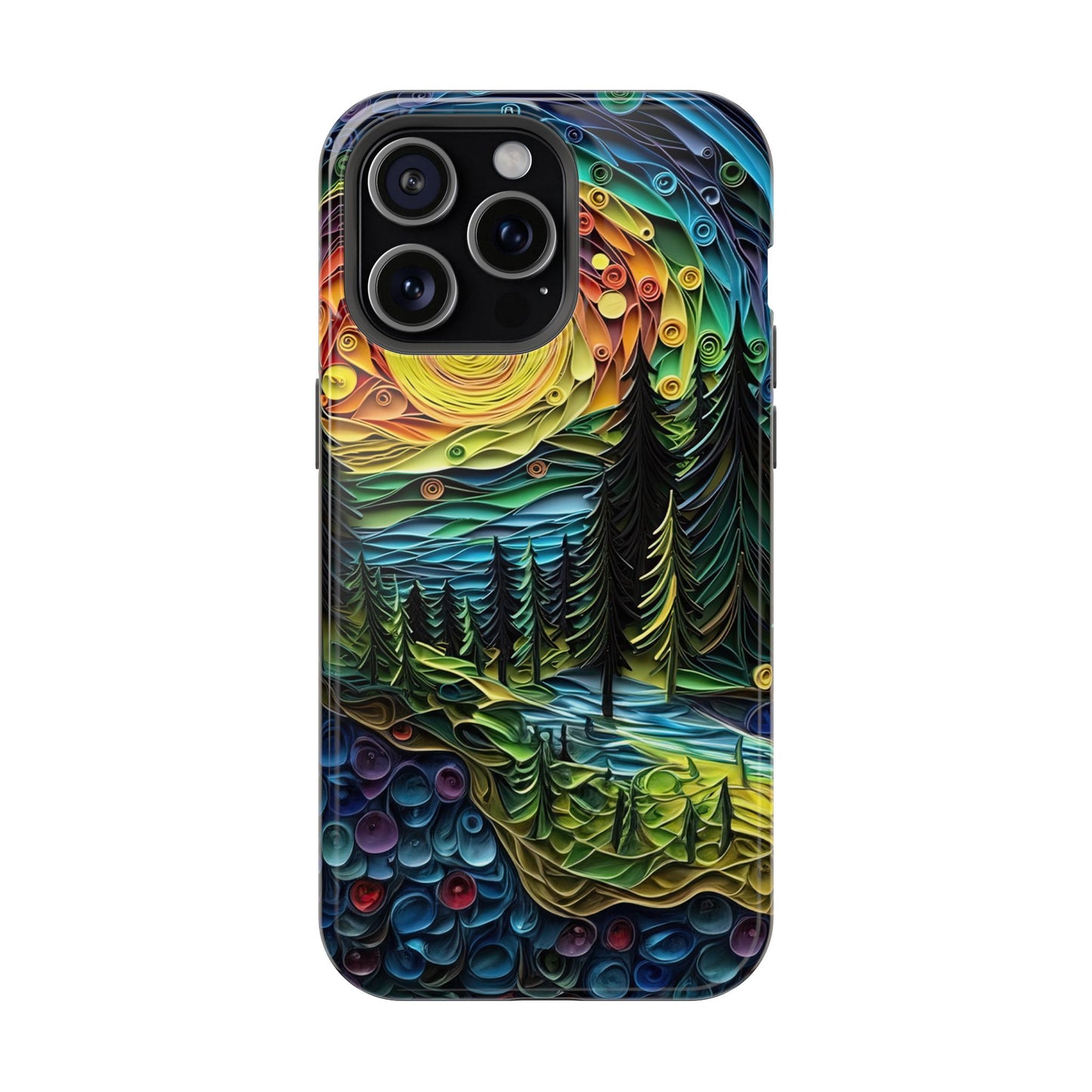 Radiant Forest Sunset MagSafe iPhone Case – Artistic Landscape Design