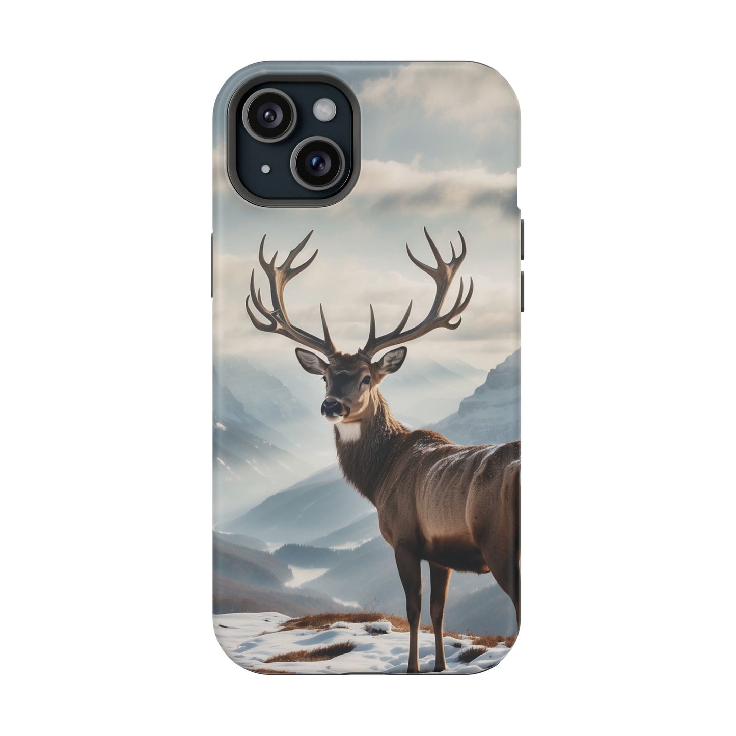 Alpine Majesty: Stag in Snow – MagSafe iPhone Case