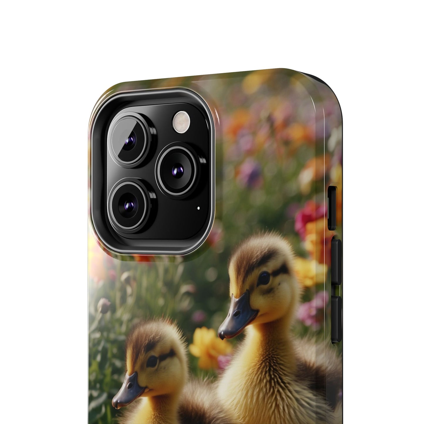 Charming Ducklings in Floral Garden - iPhone Case