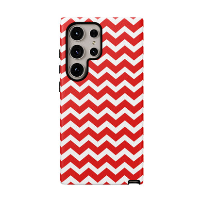 Bold Red & White Chevron – Modern Geometric Samsung Galaxy Case