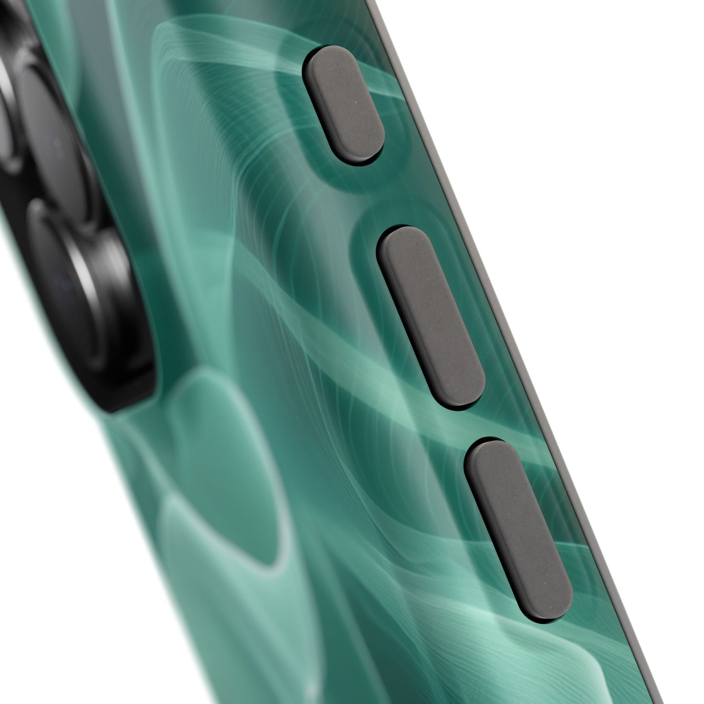 Emerald Flow MagSafe iPhone Case – Translucent Green Fabric-Inspired Design