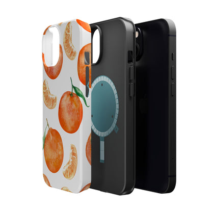 Tangerine Dreams Tough MagSafe iPhone Case – Watercolor Orange Design, Shockproof Dual Protection