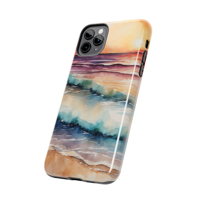 Sunset Waves iPhone Case – Vibrant Watercolor Design