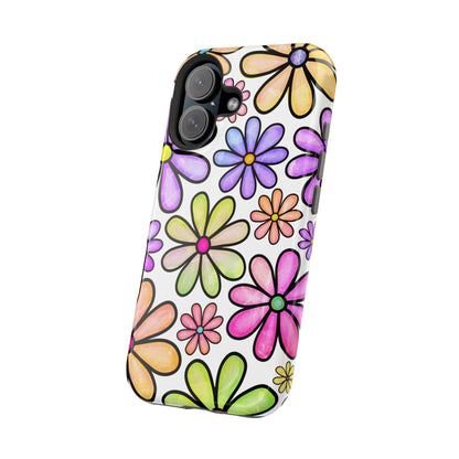 Pastel Daisy Dream MagSafe iPhone Case – Slim Profile, Glossy Finish