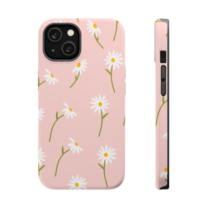 Daisy Delight Tough MagSafe iPhone Case – Cute Floral Design with Dual-Layer Protection