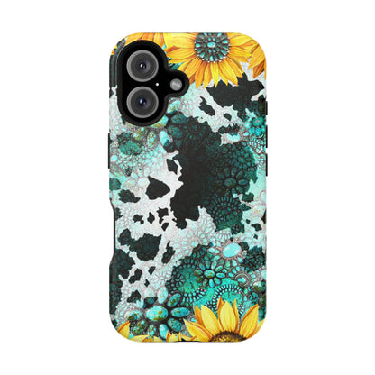 Boho Turquoise Sunflower Lace - MagSafe iPhone Series Case