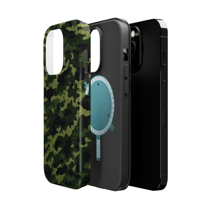 Dark Green Camouflage – MagSafe iPhone Case, Slim and Drop-Resistant