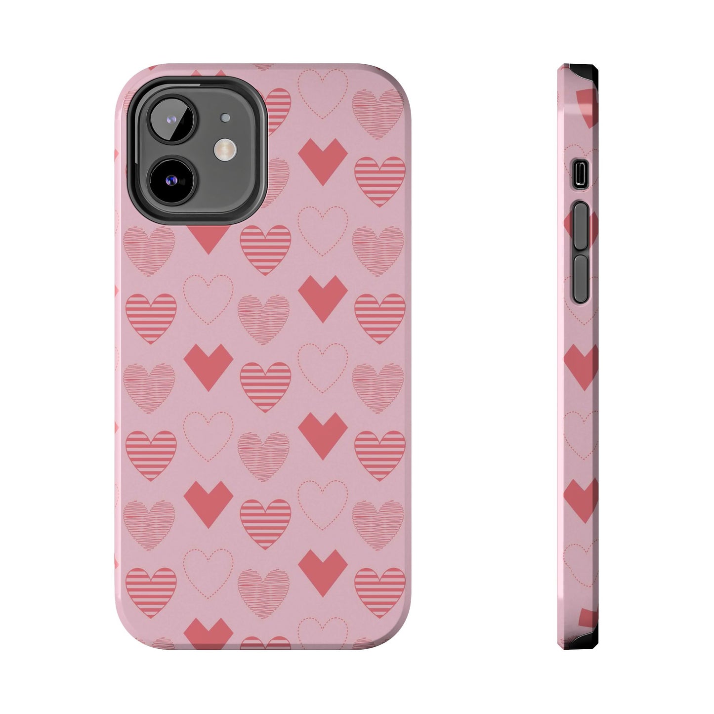 Striped Hearts iPhone Case