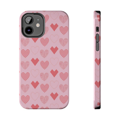 Striped Hearts iPhone Case