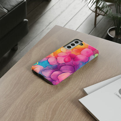 Sunset Petals Watercolor Samsung Galaxy Case – Slim Design, Glossy Finish