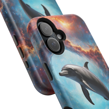 Cosmic Dolphin Space Vibes - MagSafe-Compatible Case