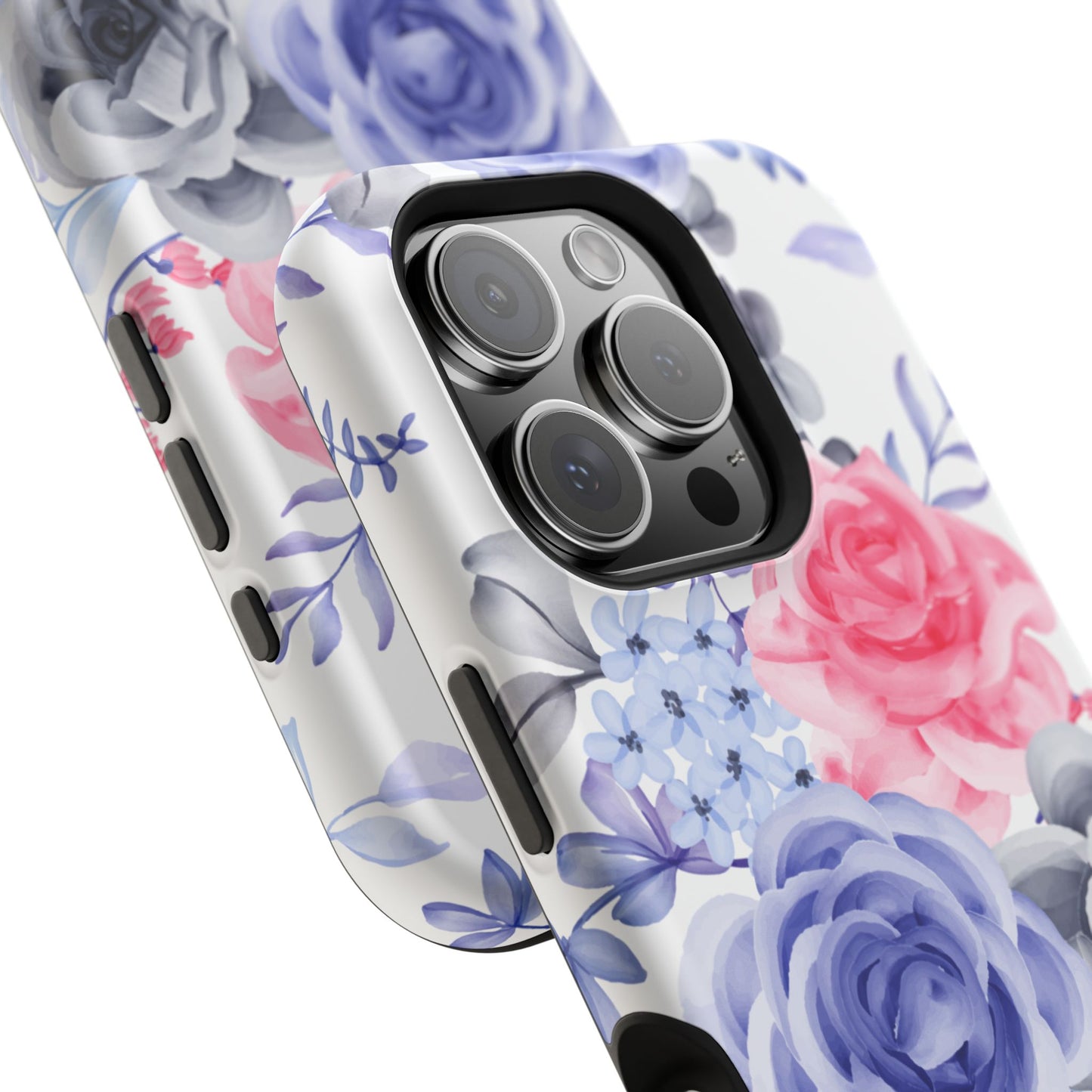 Elegant Blue Floral Watercolor Design – MagSafe iPhone Case