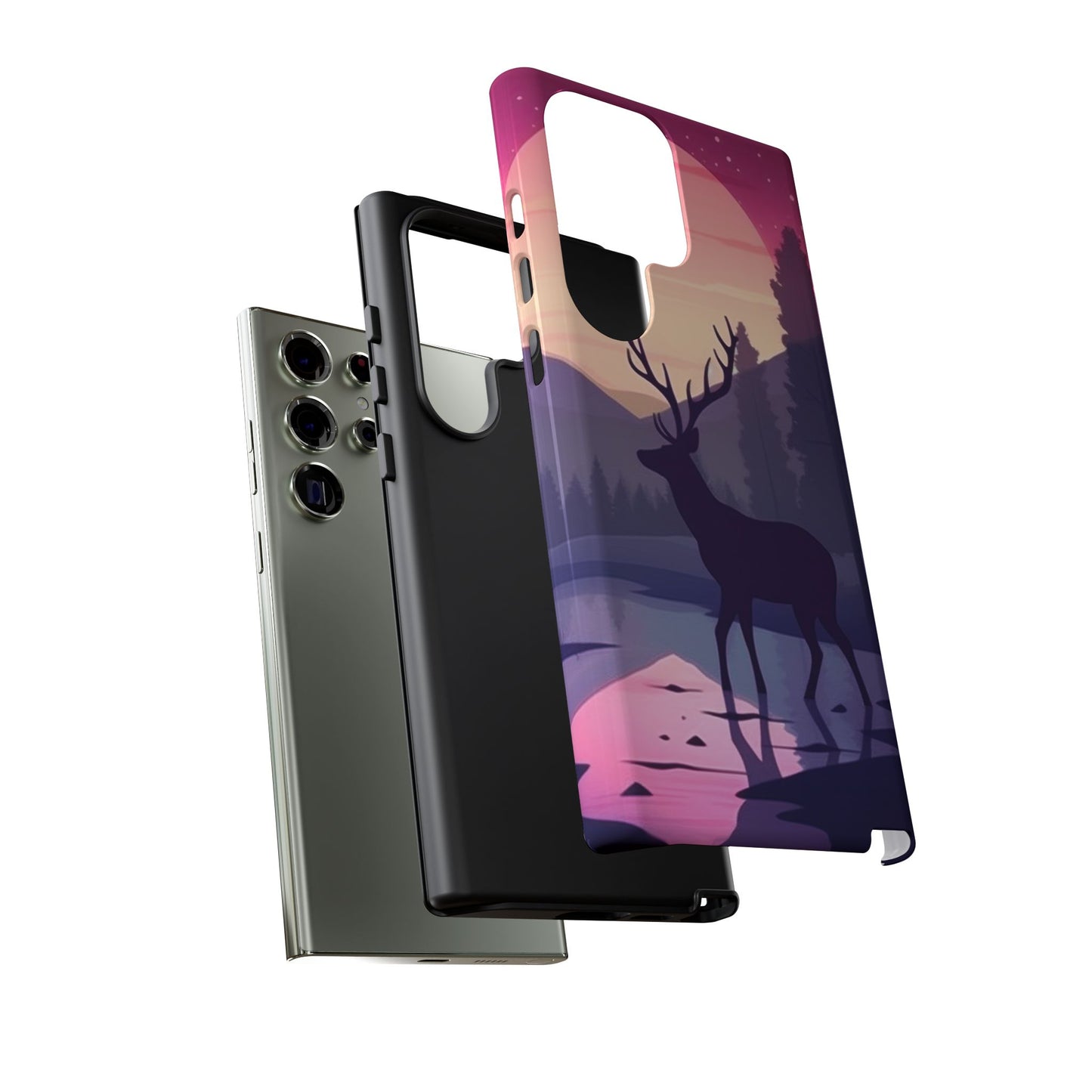 Twilight Elegance: Stag Reflection – Samsung Galaxy Case