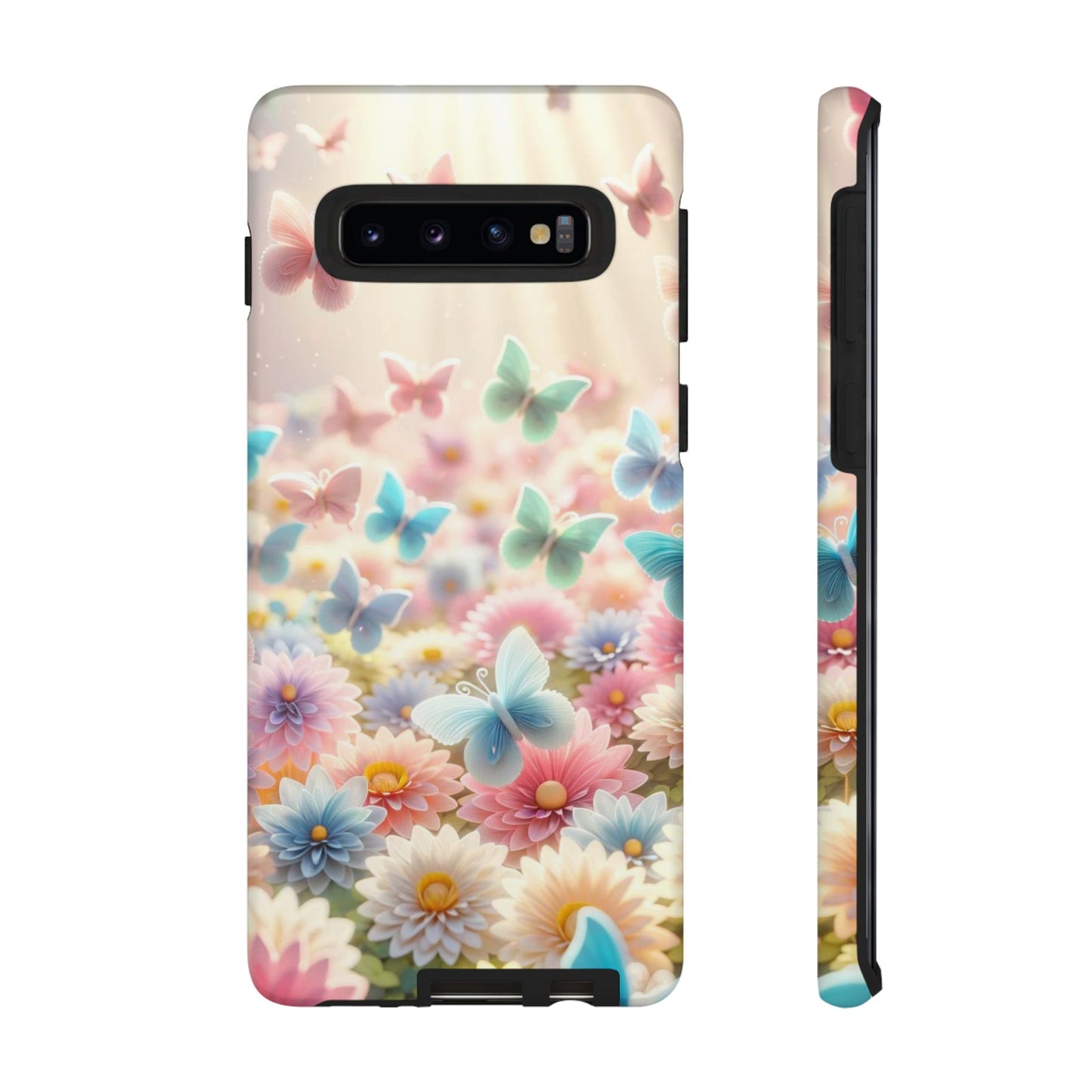 Butterfly Blossom Samsung Case - Pastel Floral Protective Cover